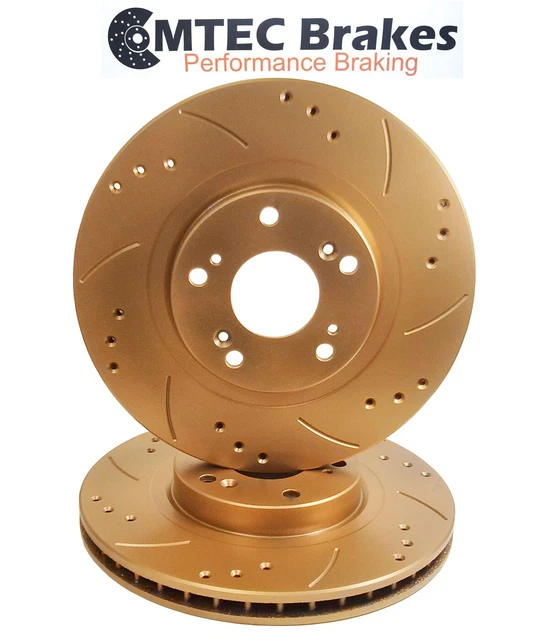 MTEC Drilled & Grooved Brake Discs + Mintex Pads For Rover MG ZS 2.5 V6 180 - Front & Rear
