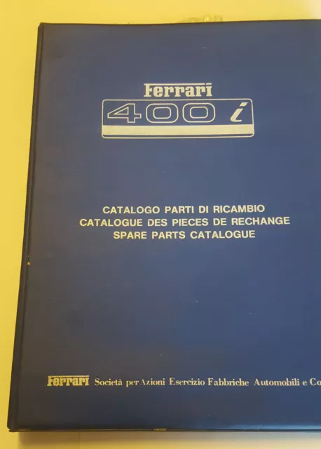 De Repuesto Parte Libro / Catálogo Piezas Repuesto/Catalogo Di Ricambio Ferrari