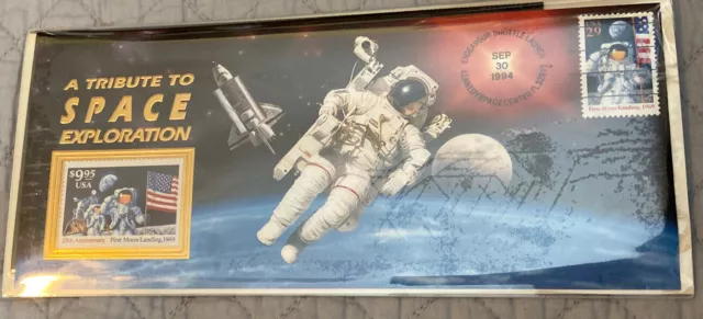25th Anniversary First Moon Landing 1969 Commemorative Souvenir Stamps NIP