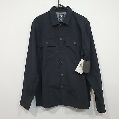 Hurley Black Shirt Jacket Shacket Heavy Cotton Size Medium BNWT Collared