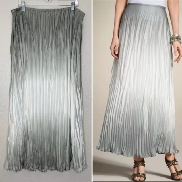 NWT Chico’s Dip-Dye Crinkle Deana Pattern Maxi Skirt