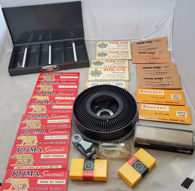 Bandeja deslizante vintage para proyector de transvue carrusel Kodak con más accesorios