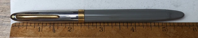 Sheaffer snorkel gray vintage fountain pen chrome cap