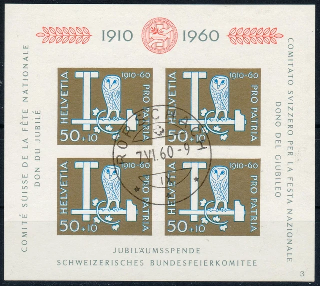 Schweiz 1960 - "Pro Patria" MiNr. Block 17 gestempelt