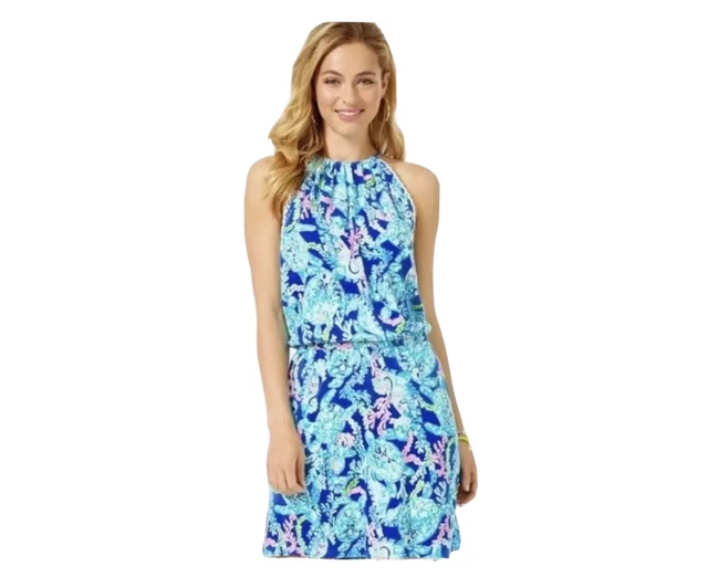 Lilly Pulitzer Gianni Skort Romper Blue Sea Turtle Villa Corsica Medium