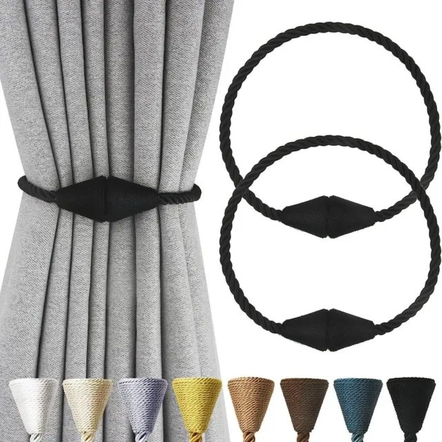 2 Pack Black Modern Handmade Curtain Tie Backs  Bedroom