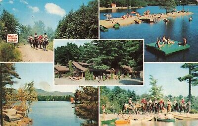1959 Hidden Valley Dude Ranch Lake Luzerne N.Y. Multi-View Postcard 2R3-189