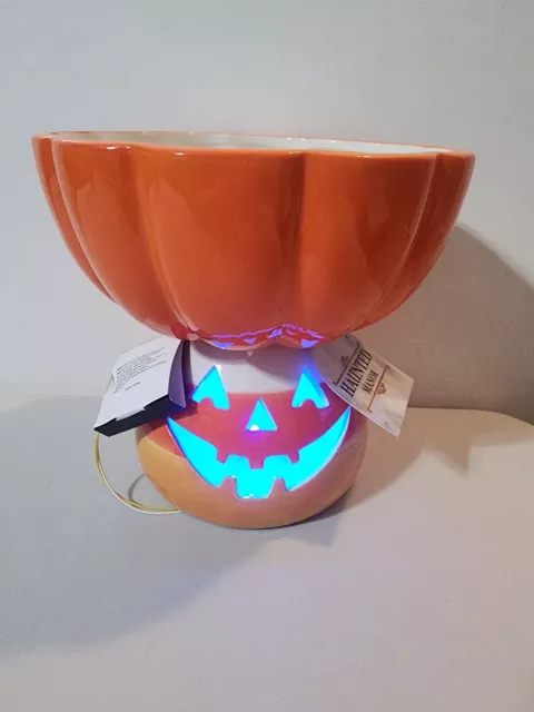 Halloween Haunted Color Changing Pumpkin jack o lantern Candy Dish