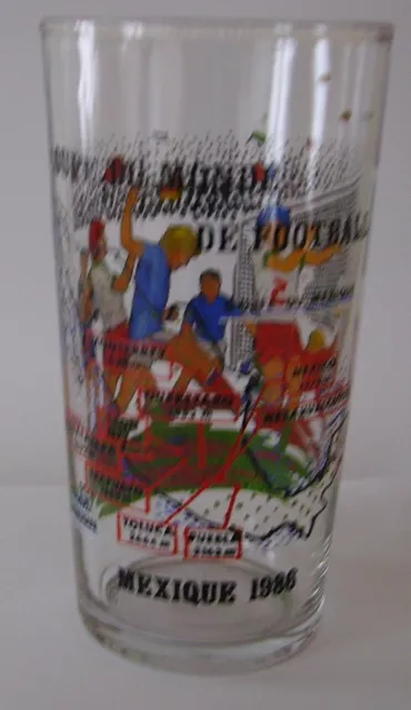 Verre à moutarde FOOTBALL Long Drink. COUPE DU MONDE MEXIQUE 1986. VM172