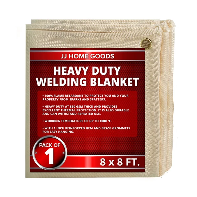 JJ Home Goods Heavy Duty Welding Blanket Fireproof 8x8Ft [850GSM Thick] with ...