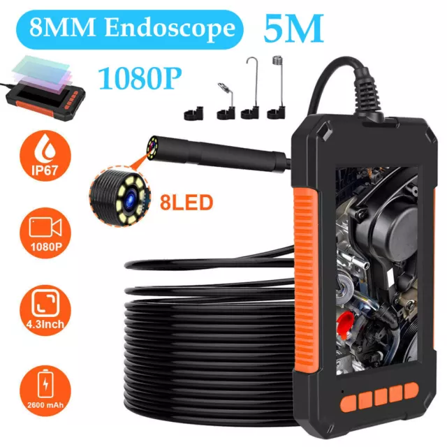 4.3" 8MM Waterproof Industrial Endoscope Camera Borescope Inspection Camera UK