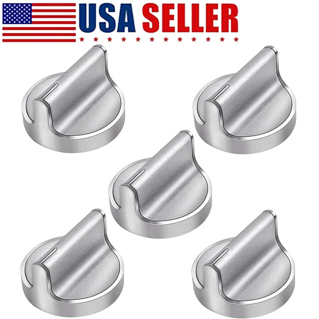 Manopole Fornello Whirlpool W10594481 – Set 5 Pezzi In Acciaio Inox – Ricambio Forno E Piano Cottura