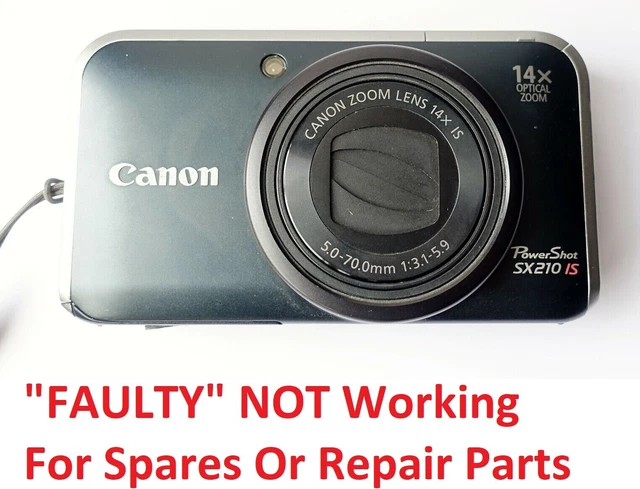 FAULTY For Repair or Spares Canon PowerShot SX210 IS 14.1MP Digital Camera