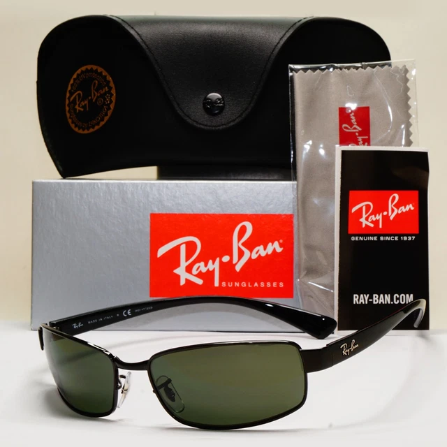 RAY BAN SUNGLASSES 2011 Vintage Polarized Black Green Wrap RB 3364 002 58 62mm 137.75 PicClick UK
