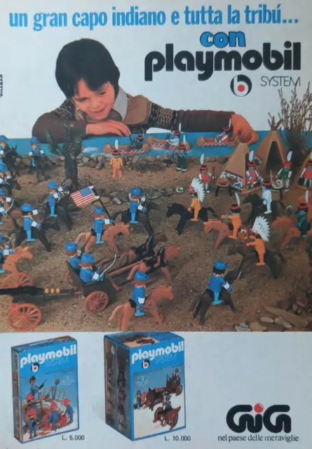 Pubblicità Advertising Werbung Italian Clip 1977 PLAYMOBIL SYSTEM CAPO INDIANO