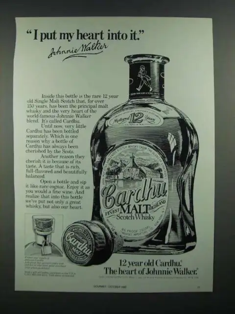 1984 Johnnie Walker Cardhu Malt Scotch Ad - Put My Heart Into It