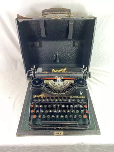 Macchina A Scrivere da Collezione Rheinmetall Portatile Da 1938 Typewriter