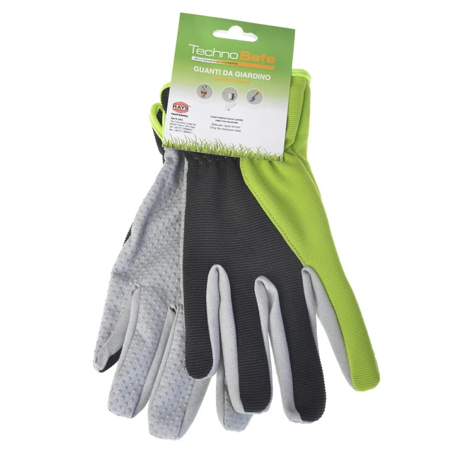 10x Gartenhandschuhe Technosafe kurz grün/grau/schwarz Größe 9