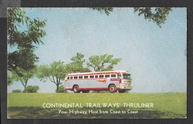 Vintage Continental Trailways Thruliner Adv Ink Blotter