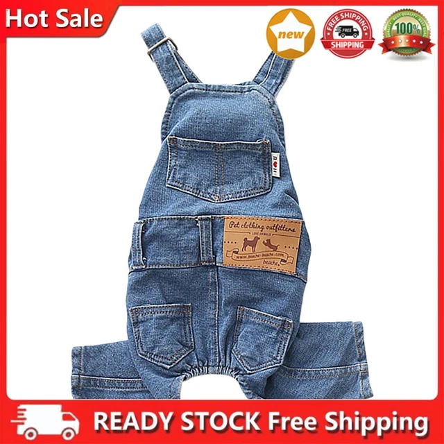 Tuta in denim per animali domestici jeans cane abiti lavabili pantaloni in denim moda abito
