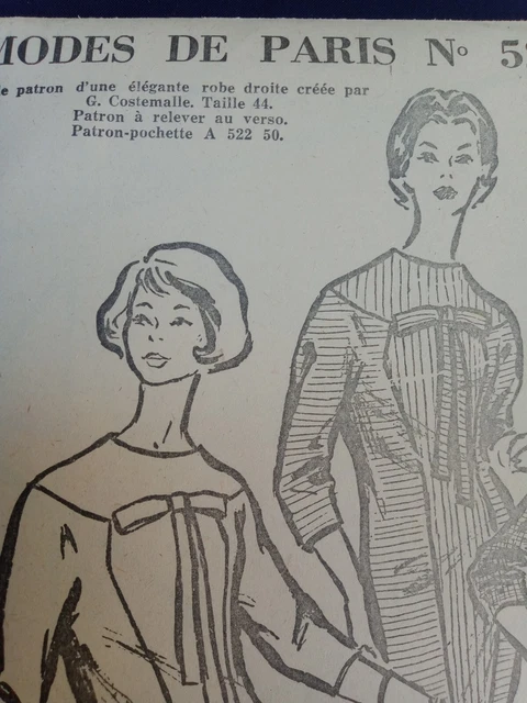 341 PATRON PARIS LUXE VINTAGE FRENCH PATTERN COMBINAISON ELEGANTE T 44