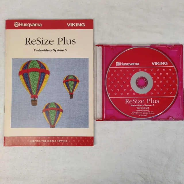 Sistema de bordado de software Husqvarna Viking ReSize Plus 5 CD Windows 95 98 NT