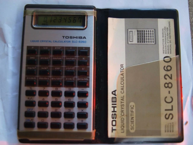 Calculatrice Vintage Toshiba LC830 - Format Poche - Bon État - Années 80