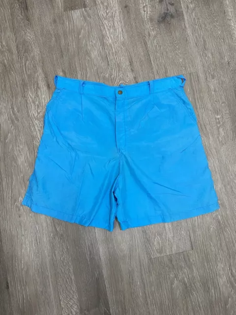 Shark Proof Blue Swim Shorts Vintage USA Mens Surf Beach Summer Nylon 34