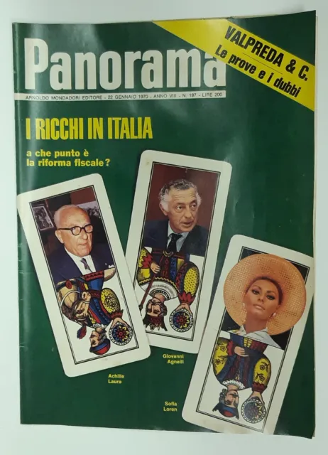 PANORAMA N. 197 del 1970 I RICCHI IN ITALIA LAURO AGNELLI LOREN Arnoldo Mondador