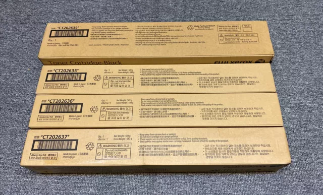 Fuji Xerox Genuine CT202634 CT202635 CT202636 CT202637 CMYK Toner Full set NEW 2