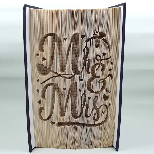 Mr & Mrs Book folding art by One Crafty Nana