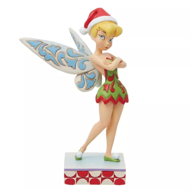 @ New JIM SHORE DISNEY Figurine CHRISTMAS TINKERBELL Holiday Santa Costume Fairy