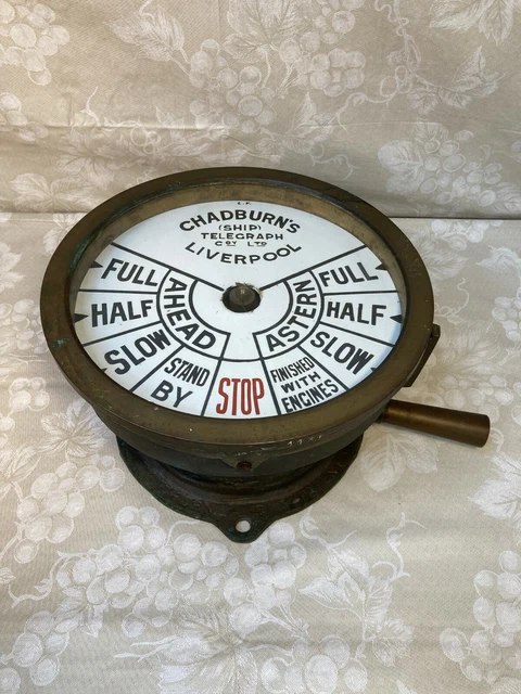Antique Chadburn's Ship Telegraph Head Porcelain Face Head, No Base
