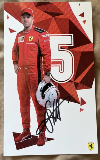 Sebastian Vettel Signed Driver Card F1 Formula One Autograph Ferrari Red Bull