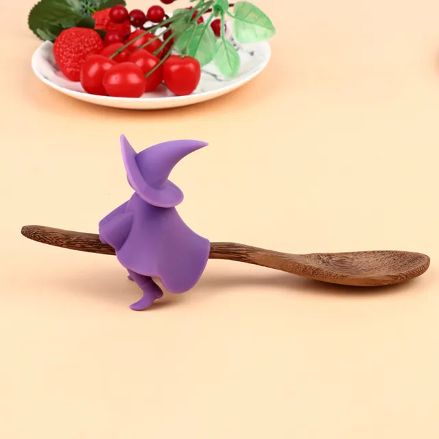 Silicone Cartoon Witch Soup Pot Lid Holder Prevent Overflow Home Kitchen Tool