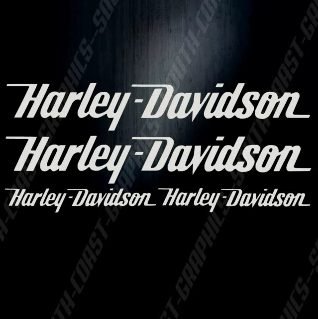 Harley Davidson Decal Set Gloss SILVER Motorcycle Stickers Tank Fairing Helmet