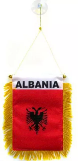 Albania Flag Hanging Car Pennant for Car Window or Rearview Mirror