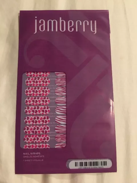 Jamberry Junior Nail Wraps 🦓 💕 Zebra And Scribble Hearts Full Sheet JJ07