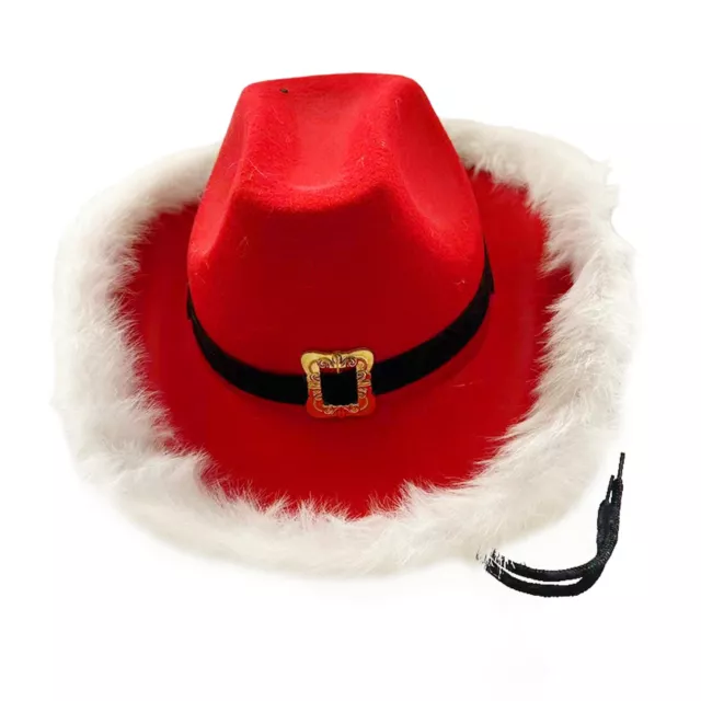 Unisex Light Up LED Red & White Santa Claus Christmas Cowboy Hat Western Costume