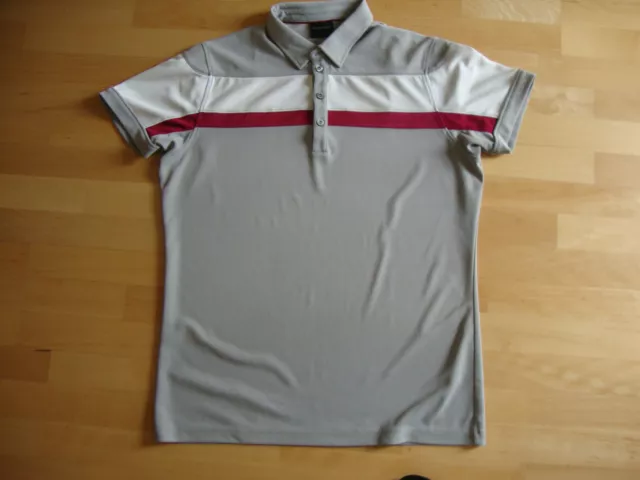 Galvin Green  Poloshirt  Gr. L  Grau-Weiß-Brombeer - super Zustand