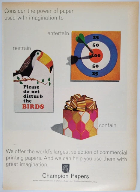 VINTAGE 1974 CHAMPION Papers, 3 Color Posters, Imagination