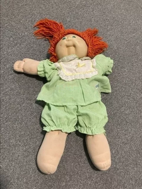 Vintage 1980s Cabbage Patch Doll - Red Hair With Green Eyes Dimples
