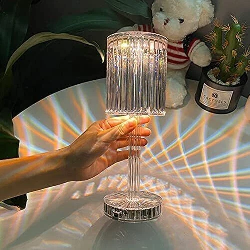 Lampada Da Tavolo Led Ricaricabile Per Bar Ristoranti Hotel Pub Trasparente Usb 9