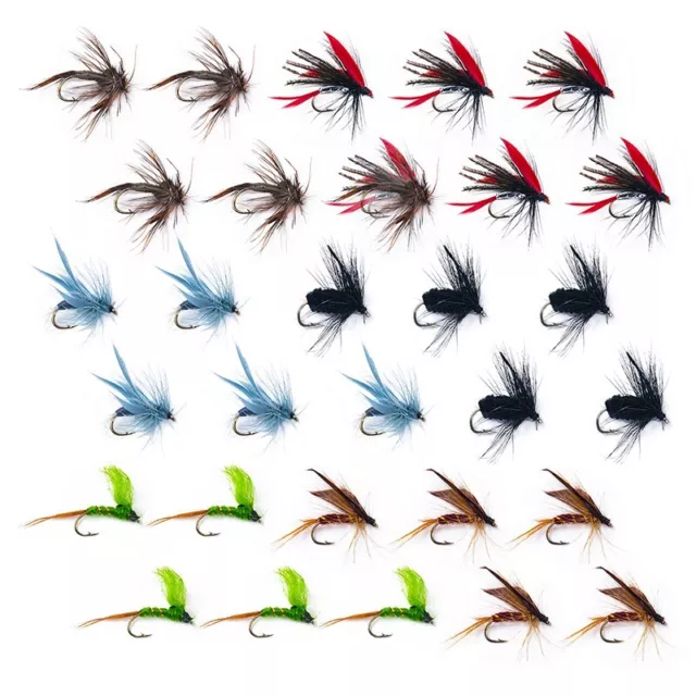 30pcs/lot Fly Fishing Lures Nymph Dry Flies #10 #12 Fly Fishing Flies Trout Bass