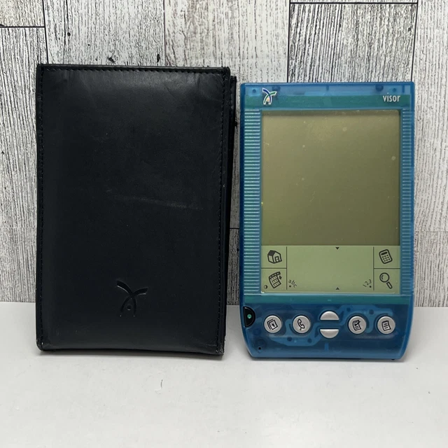Blue Handspring Visor Handheld Palm PilotOS PDA Battery Operated w/ Case