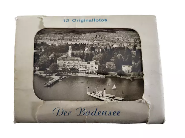 alte Kleinbildmappe mit 12 echten Photographien - Der Bodensee - s/w