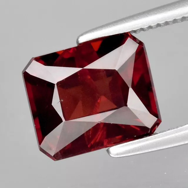 1.97ct 7.3x6mm Octagon Natural Reddish Orange Garnet Gemstone, Africa