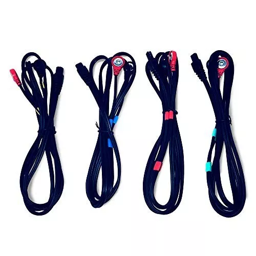 Compex Compatible Replacement Lead Wires, 4 Pack, with 3.5mm Snap connectors