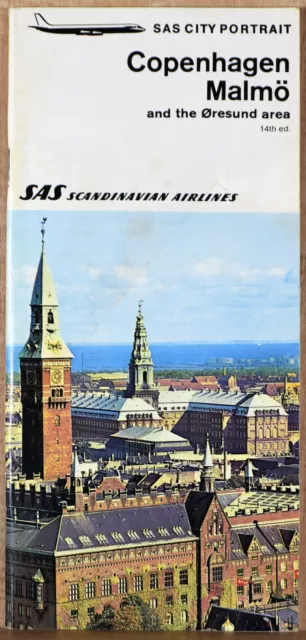 1973 Brochure Booklet SAS Scandinavian Airlines City Portrait Copenhagen Malmo