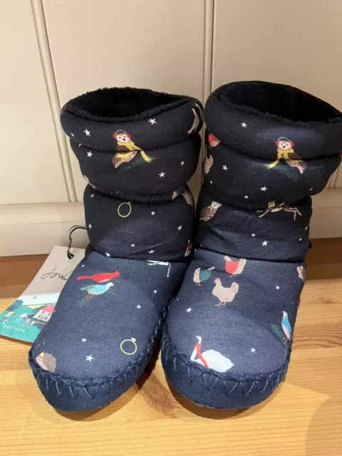 JOULES Small Padabout Slipper Boots UK 10-11 Winter Theme BNWT Boys Girl Kids